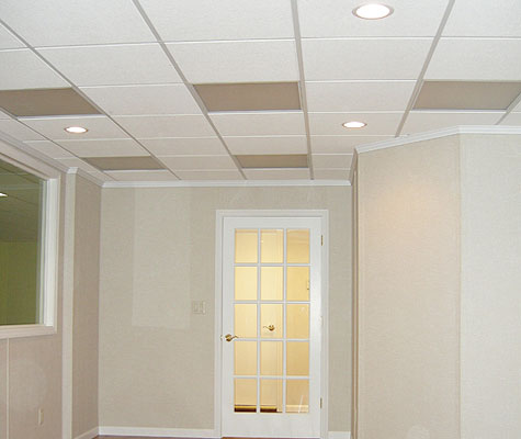 Basement Ceiling In Massachusetts New Hampshire Tile Installation Lowell Nashua Lynn - Cost To Put Drop Ceiling In Basement